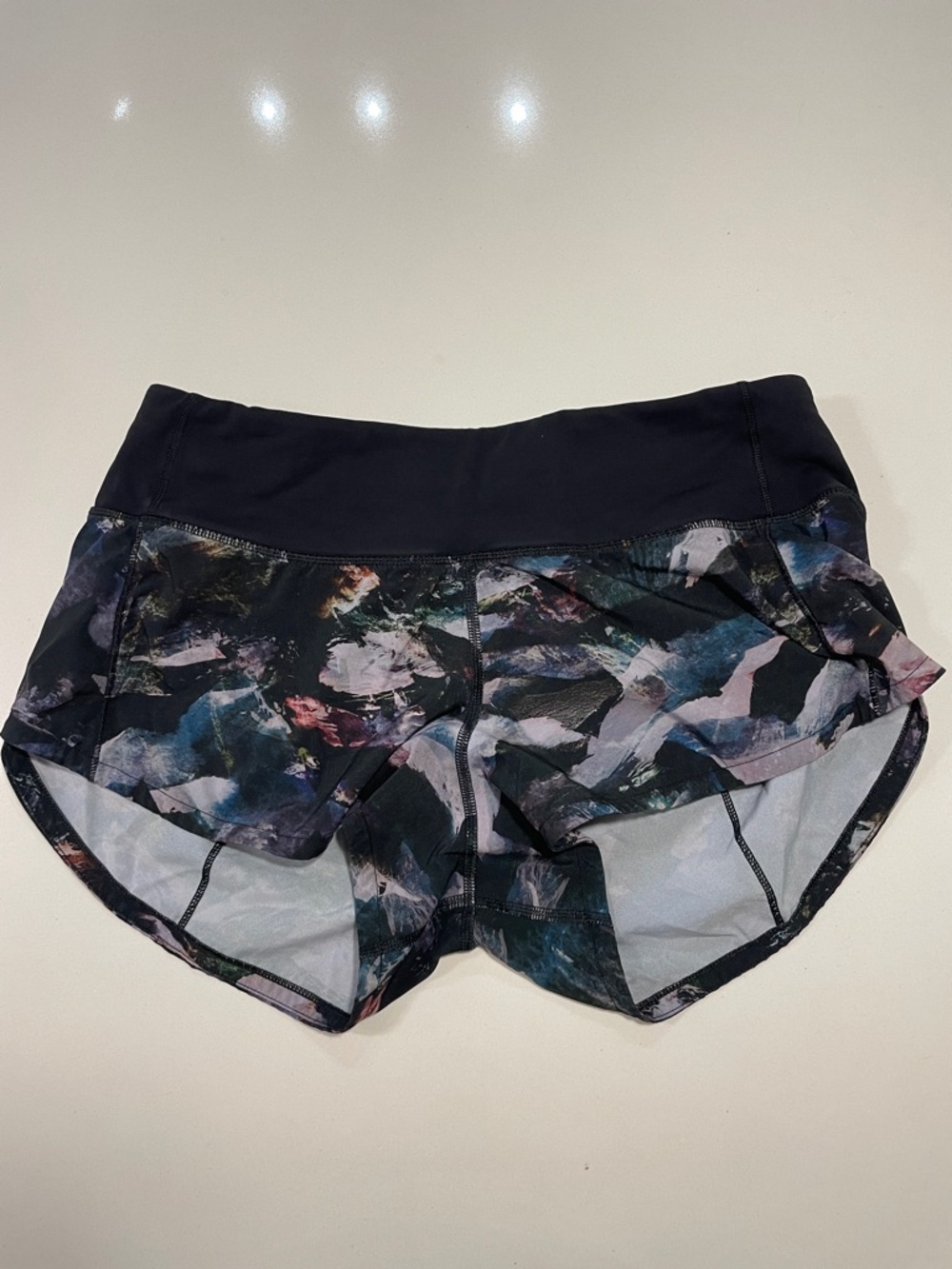 lululemon athletica Black Multi Floral-Print Athletic Shorts